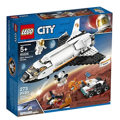 LEGO City Space Mars Research Shuttle 60226 Space Shuttle Toy Building Kit with Mars Rover and Astronaut Minifigures, Top STEM Toy for Boys and Girls (273 Pieces)