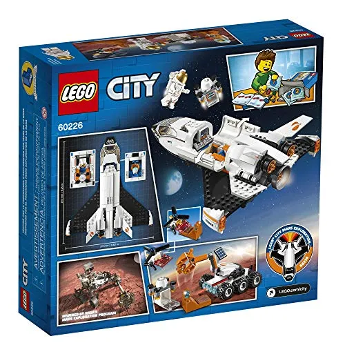 LEGO City Space Mars Research Shuttle 60226 Space Shuttle Toy Building Kit with Mars Rover and Astronaut Minifigures, Top STEM Toy for Boys and Girls (273 Pieces)