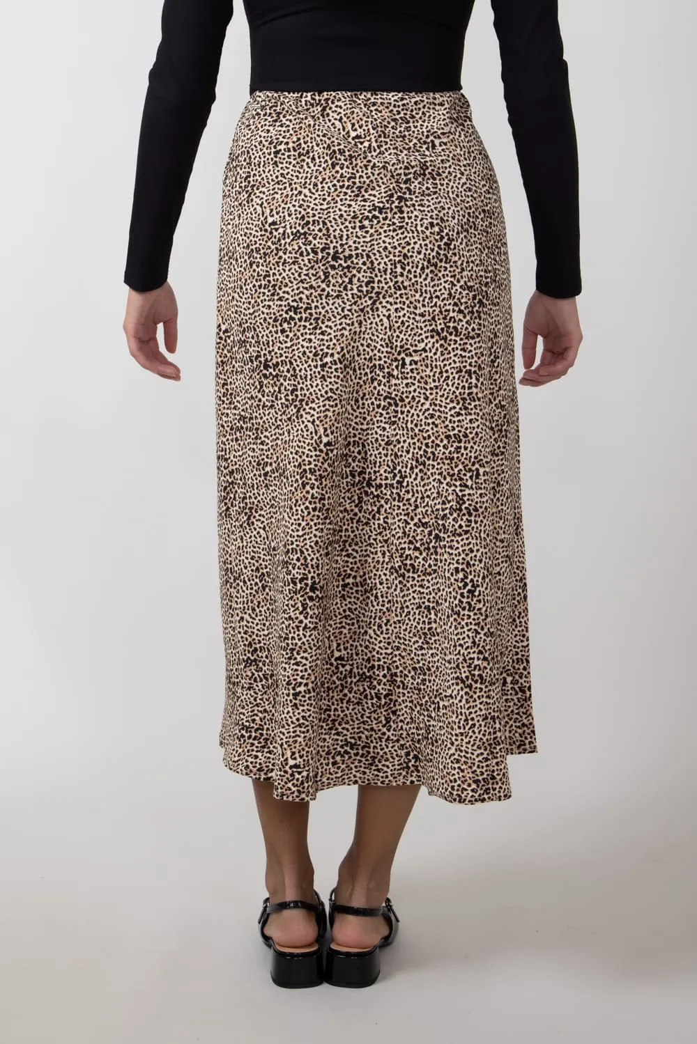 Leopard Print Midi Skirt for Women in Brown  | 71063-BROWNLEOPARD
