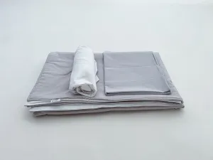 Light Gray and White Toddler Crib Bedding Set