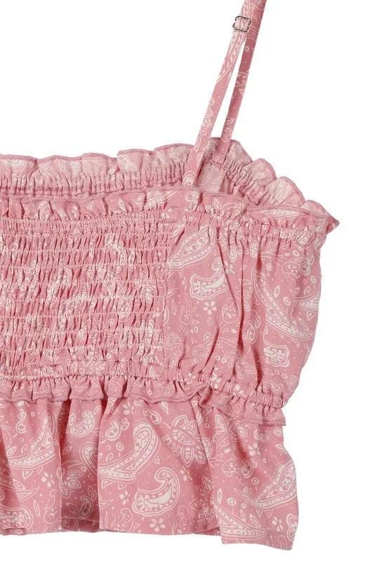 Lilou Paisley print tank top