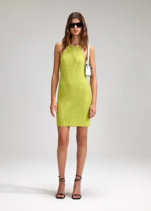Lime Hotfix Mesh Mini Dress (Green)