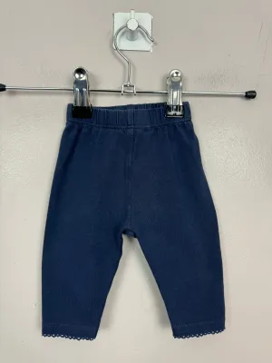 Little White Company Navy Leggings 0-3m