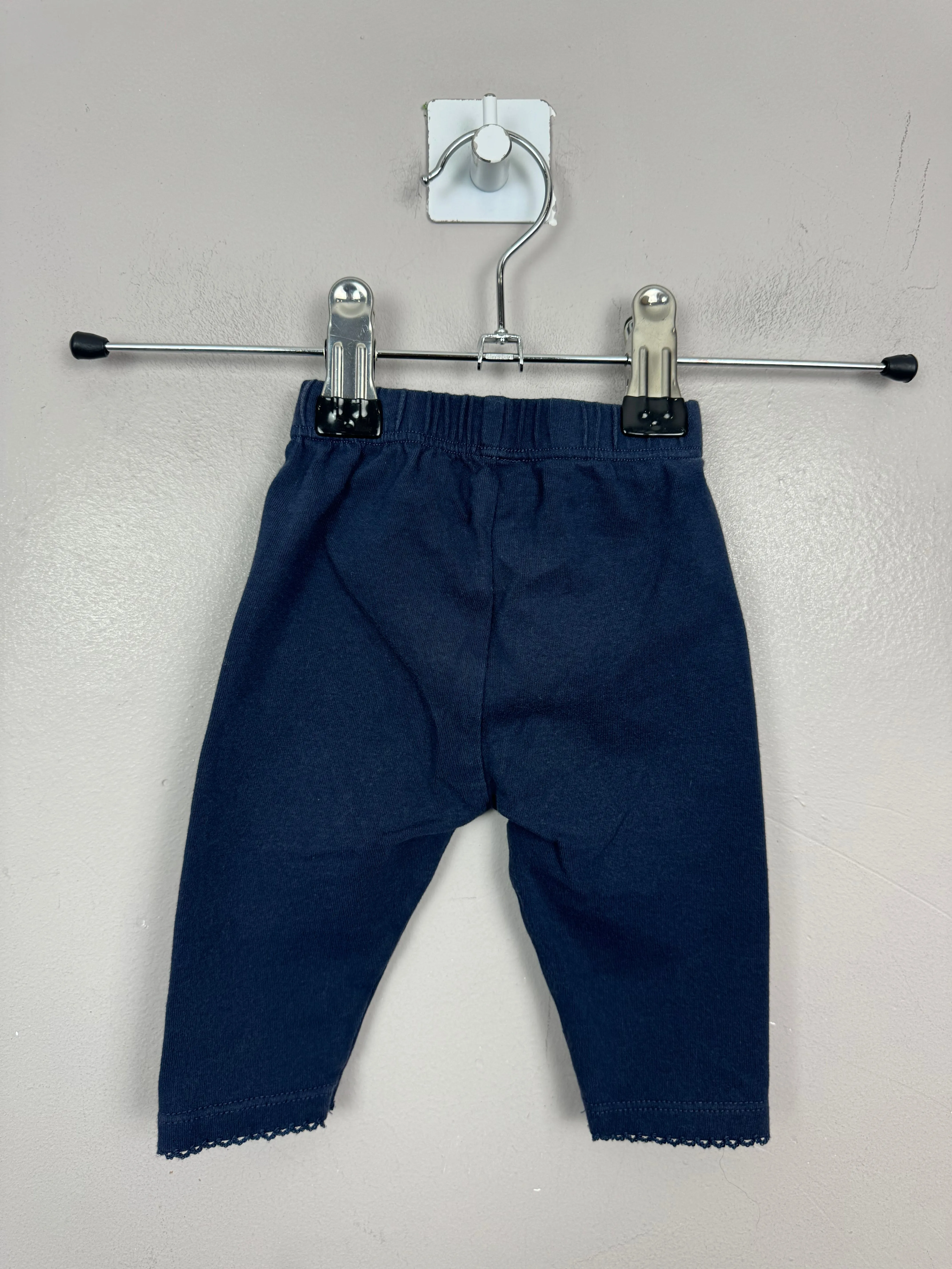 Little White Company Navy Leggings 0-3m