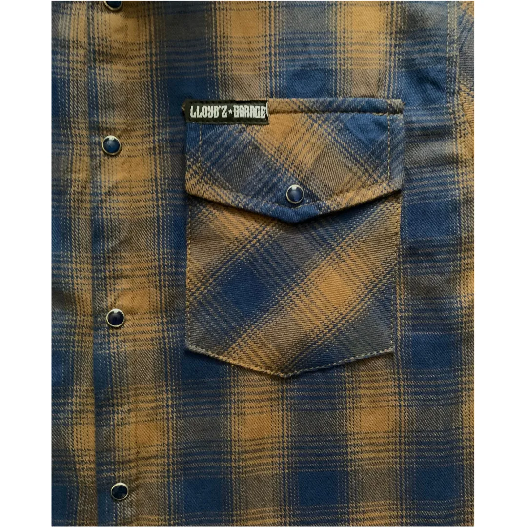 Lloyd'z Garage Flannel Shirts, Blue/Brown- Women's