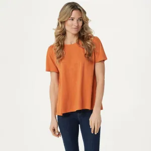 LOGO by Lori Goldstein Women's Cotton Slub Oversized T-Shirt