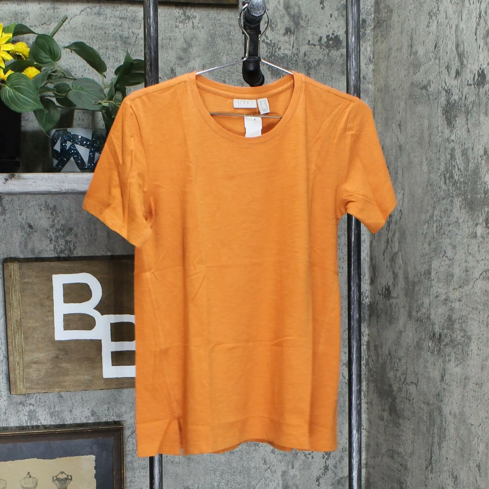LOGO by Lori Goldstein Women's Cotton Slub Oversized T-Shirt