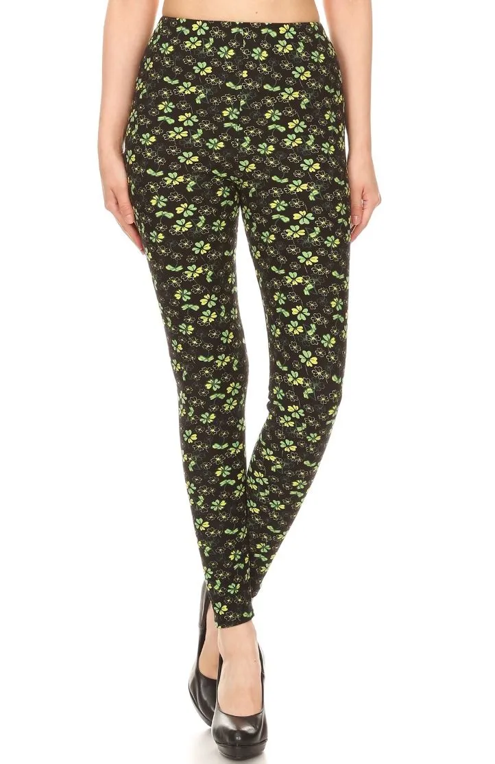 Lucky Clover Curvy Plus Size Leggings -  St. Patrick's Day