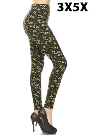 Lucky Clover Curvy Plus Size Leggings -  St. Patrick's Day