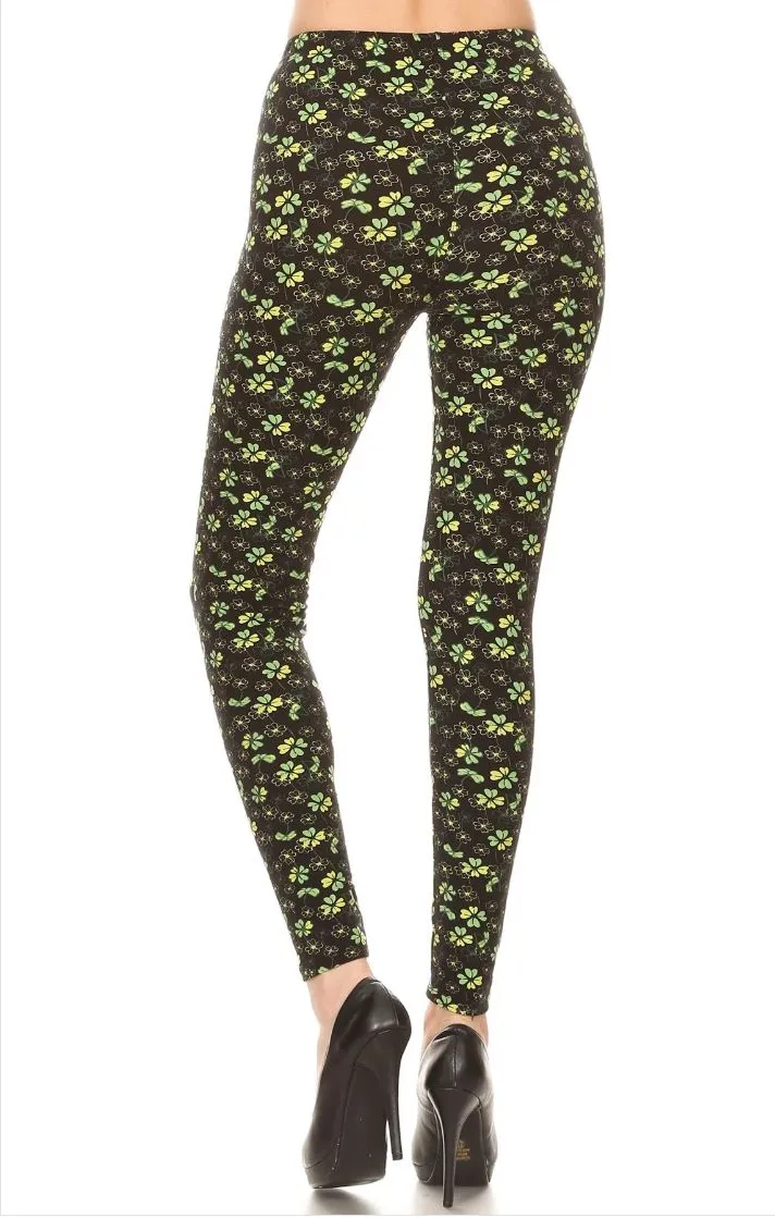 Lucky Clover Curvy Plus Size Leggings -  St. Patrick's Day