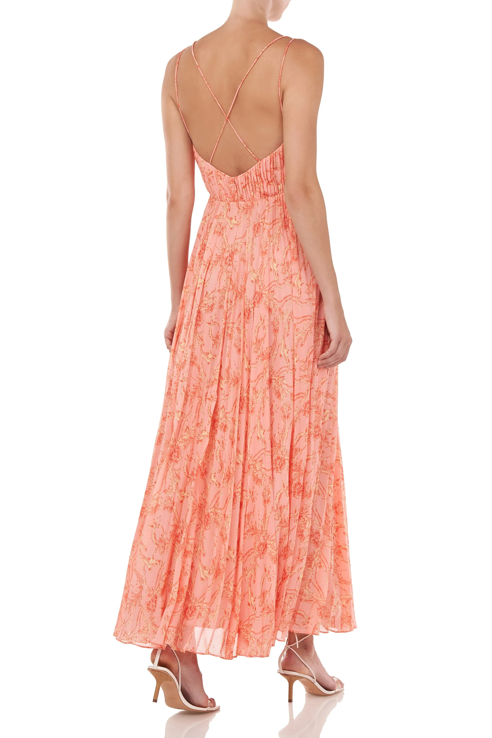 Lucy Dress (Peach Cream Block Paisley)