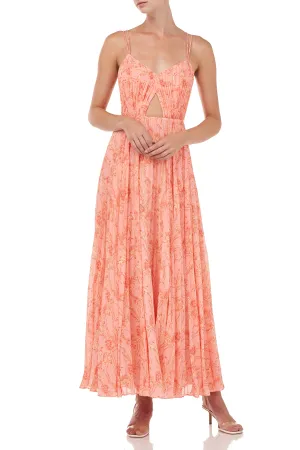 Lucy Dress (Peach Cream Block Paisley)