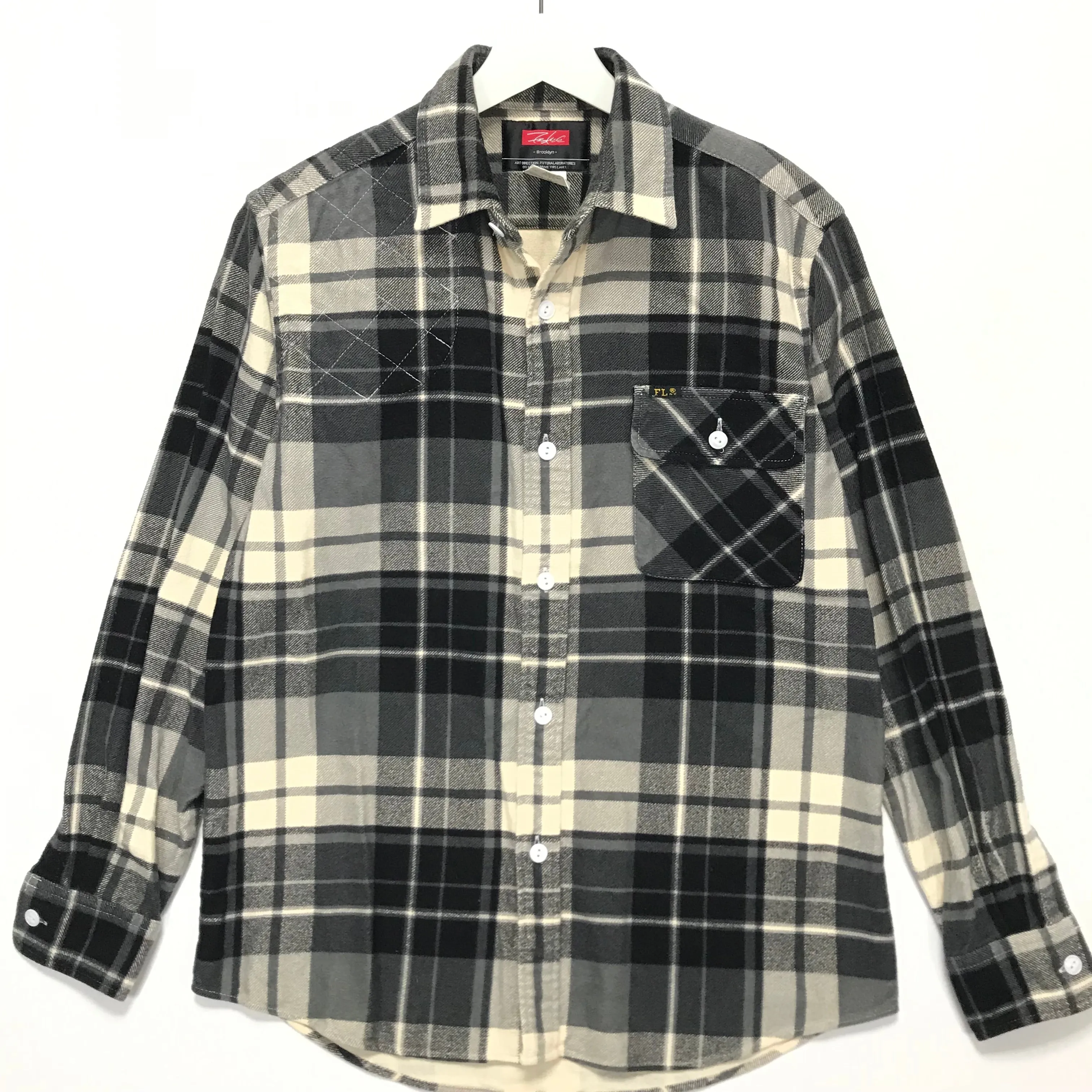 [M] Futura Laboratories Flannel Check Shooting Shirt Black