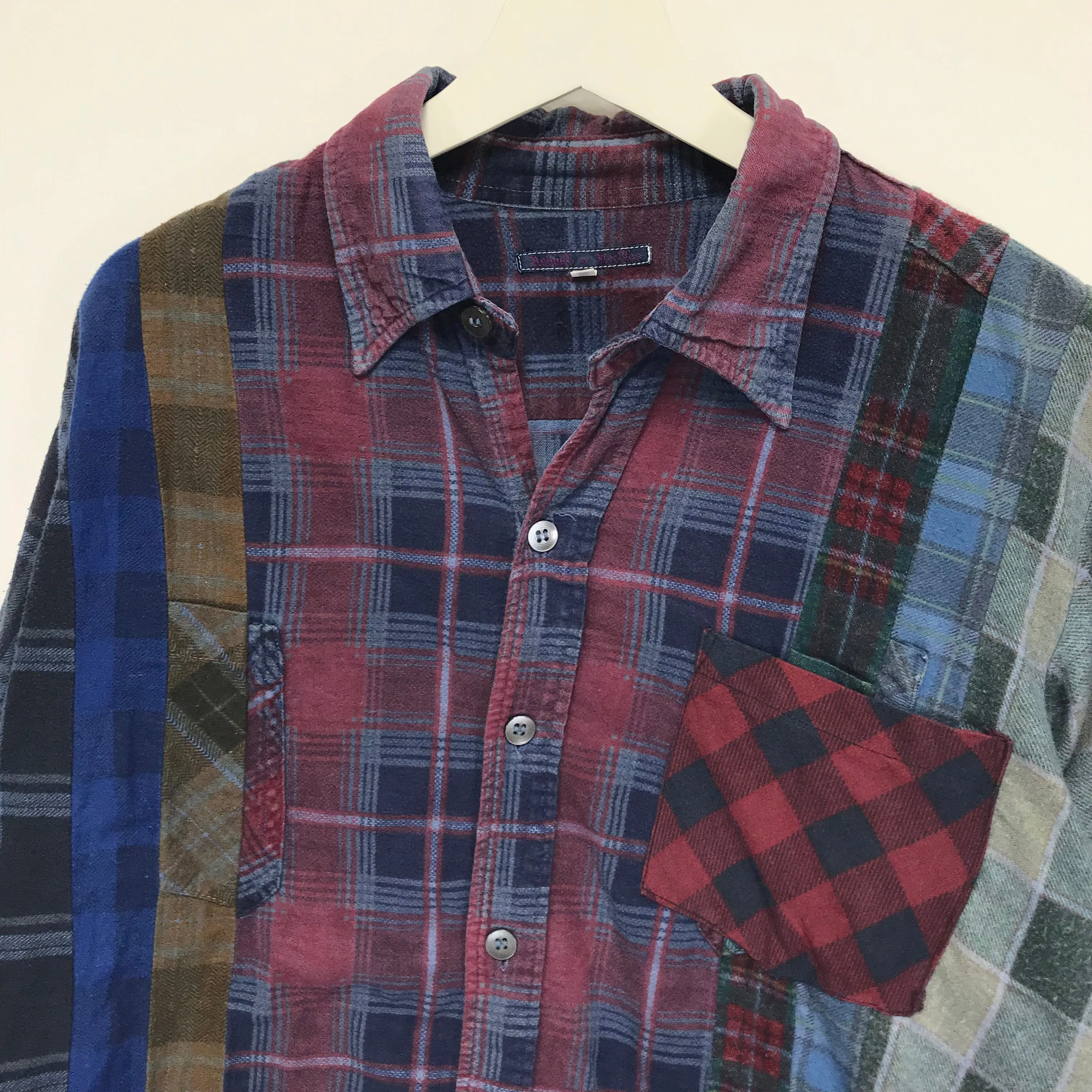 [M]  Needles Rebuild Ribbon 7 Cut Flannel Shirt