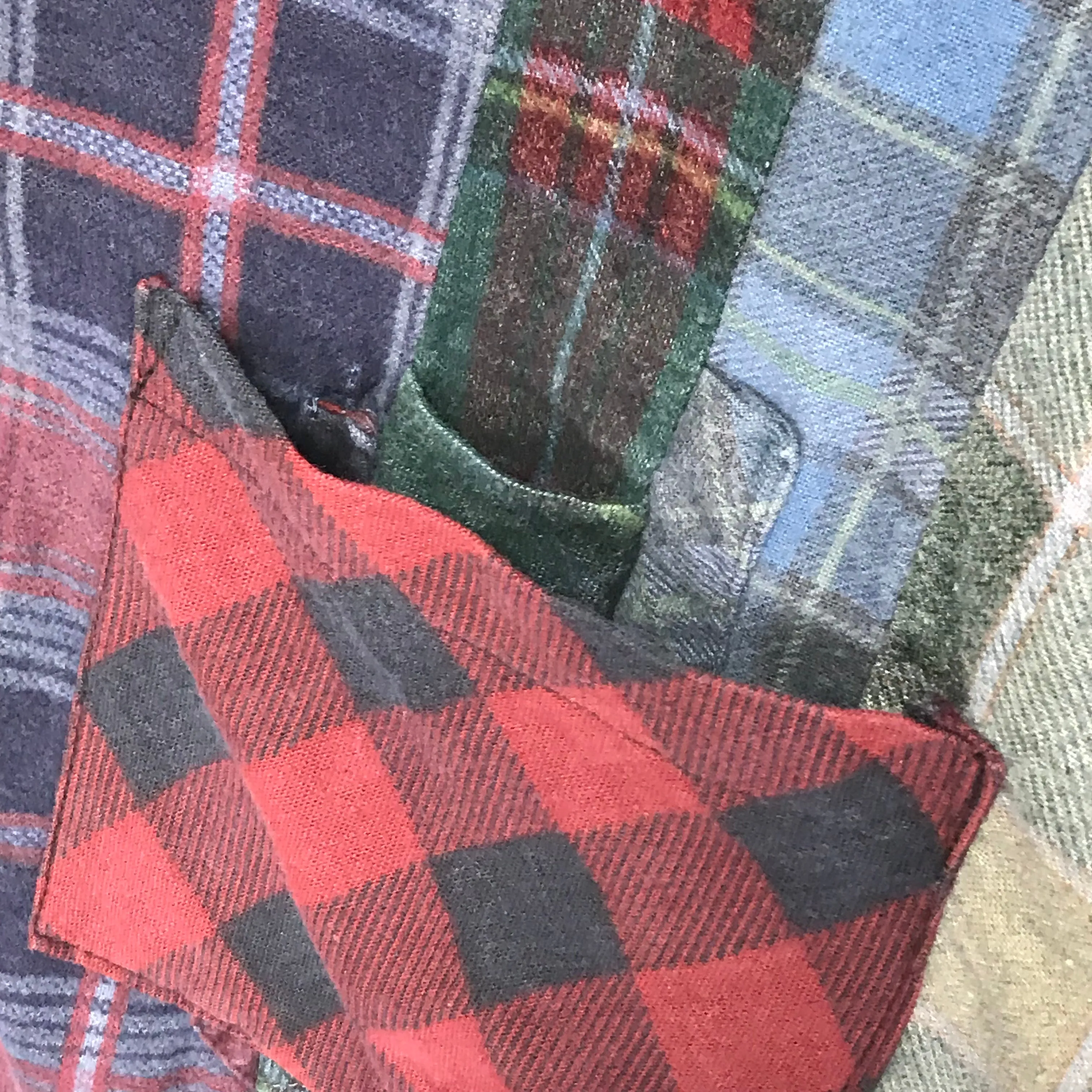 [M]  Needles Rebuild Ribbon 7 Cut Flannel Shirt