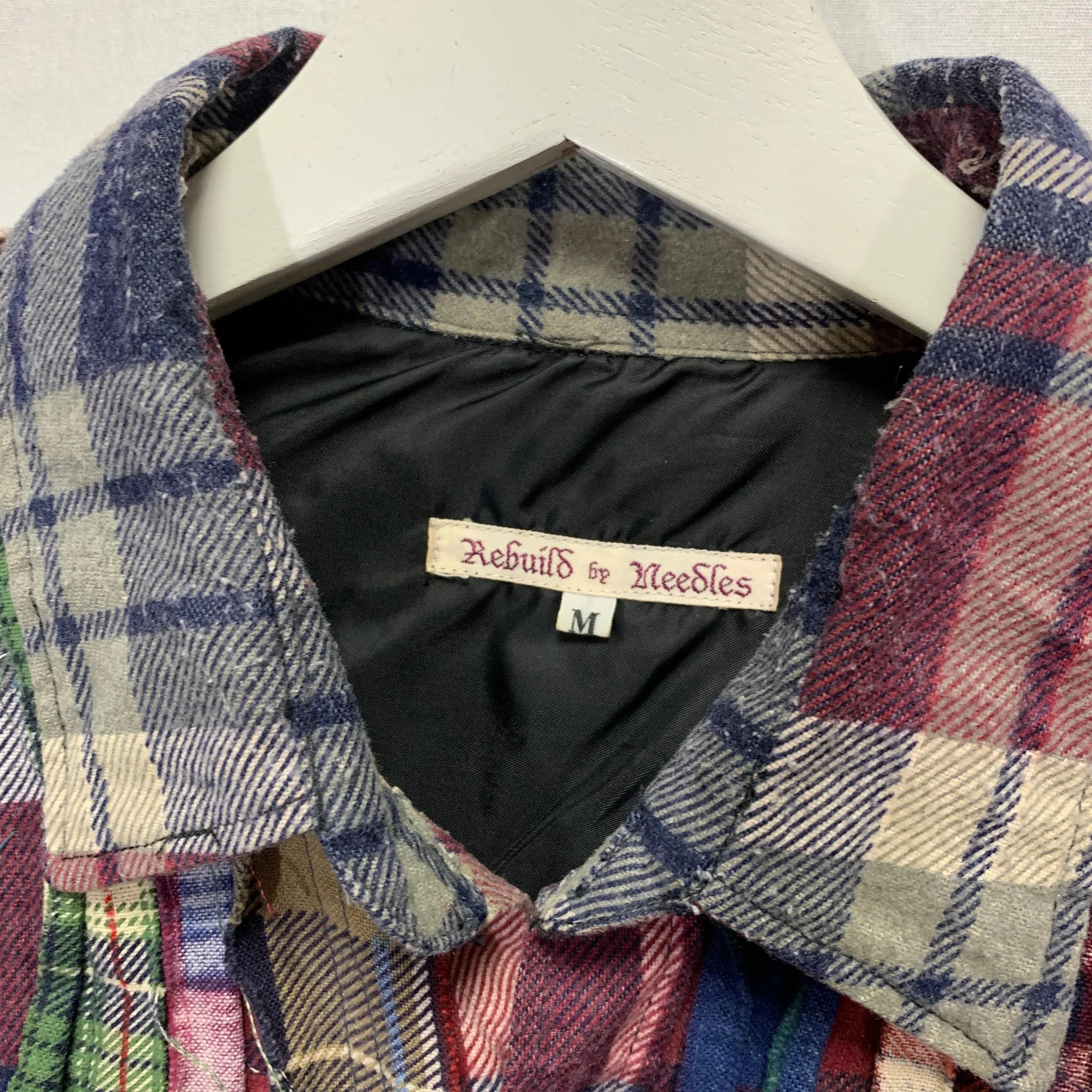 [M] Needles Rebuild Ribbon Cut Flannel Shirt