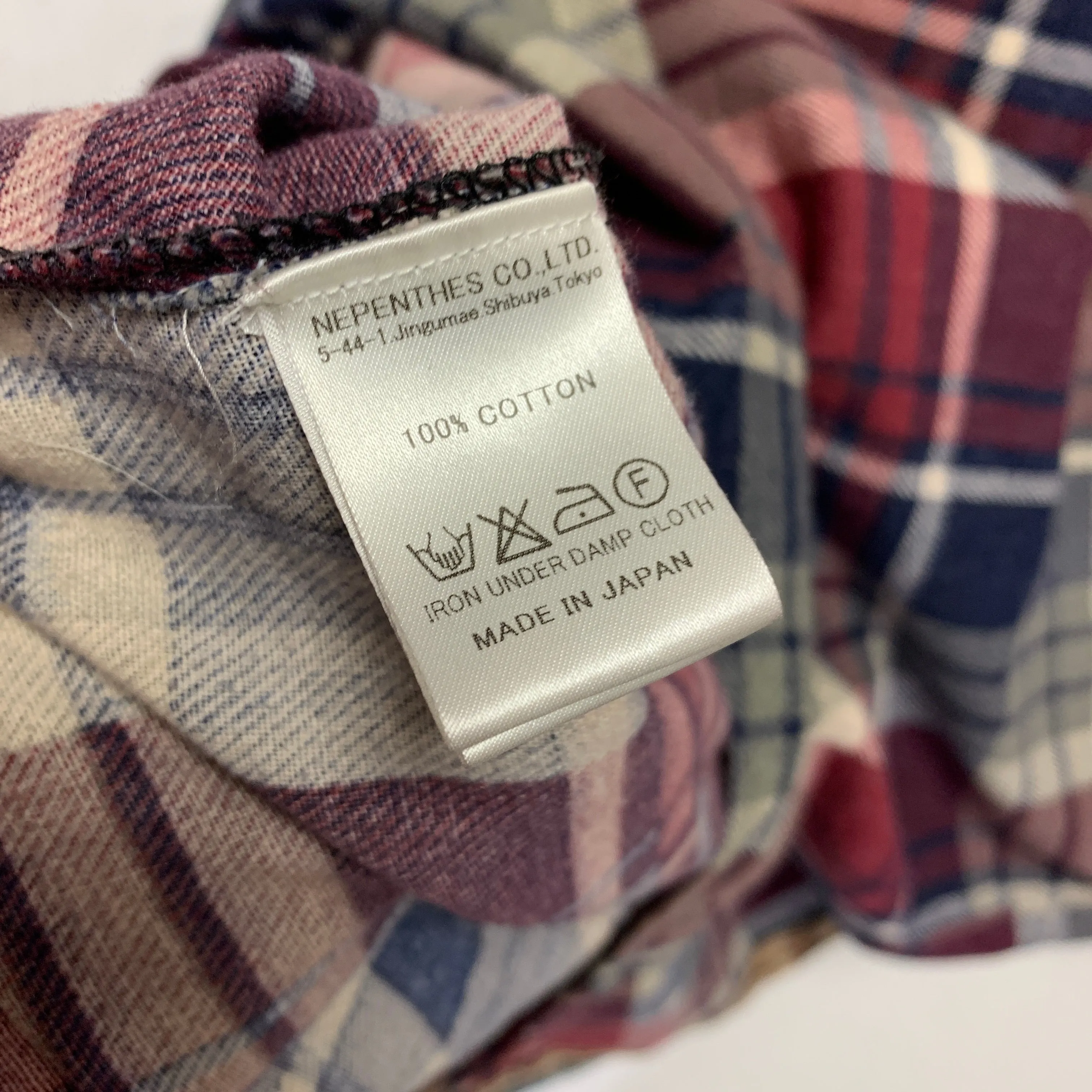 [M] Needles Rebuild Ribbon Cut Flannel Shirt