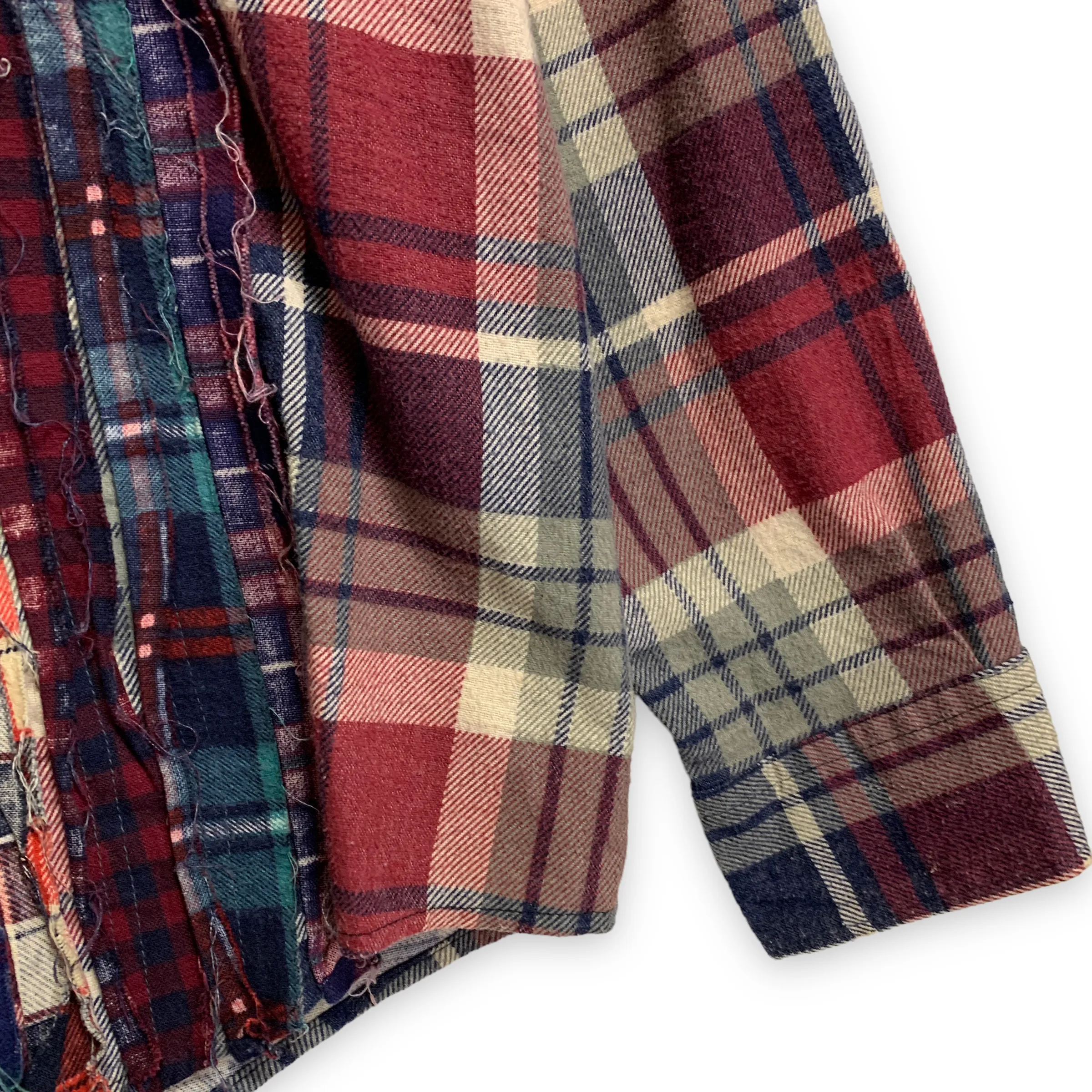[M] Needles Rebuild Ribbon Cut Flannel Shirt