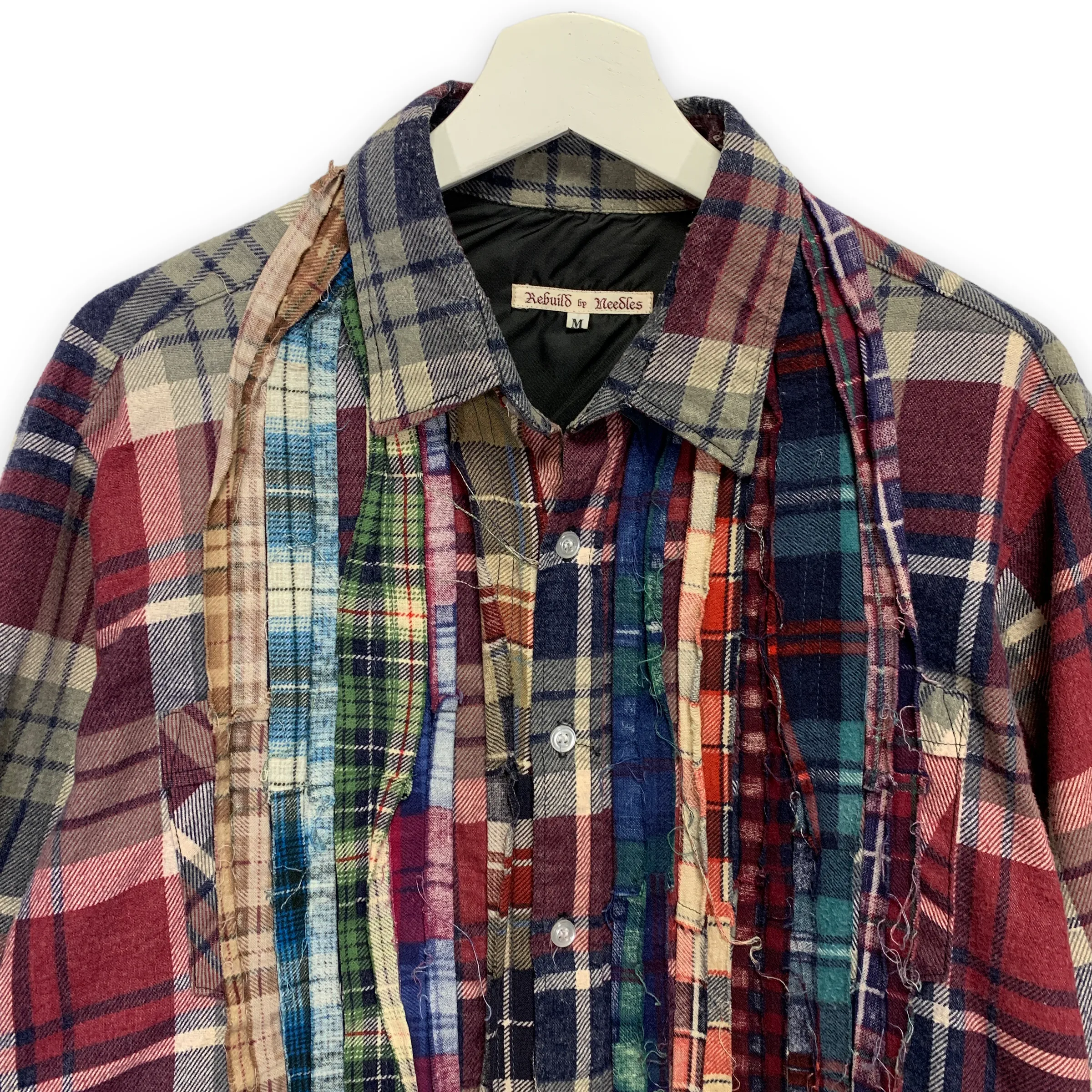 [M] Needles Rebuild Ribbon Cut Flannel Shirt