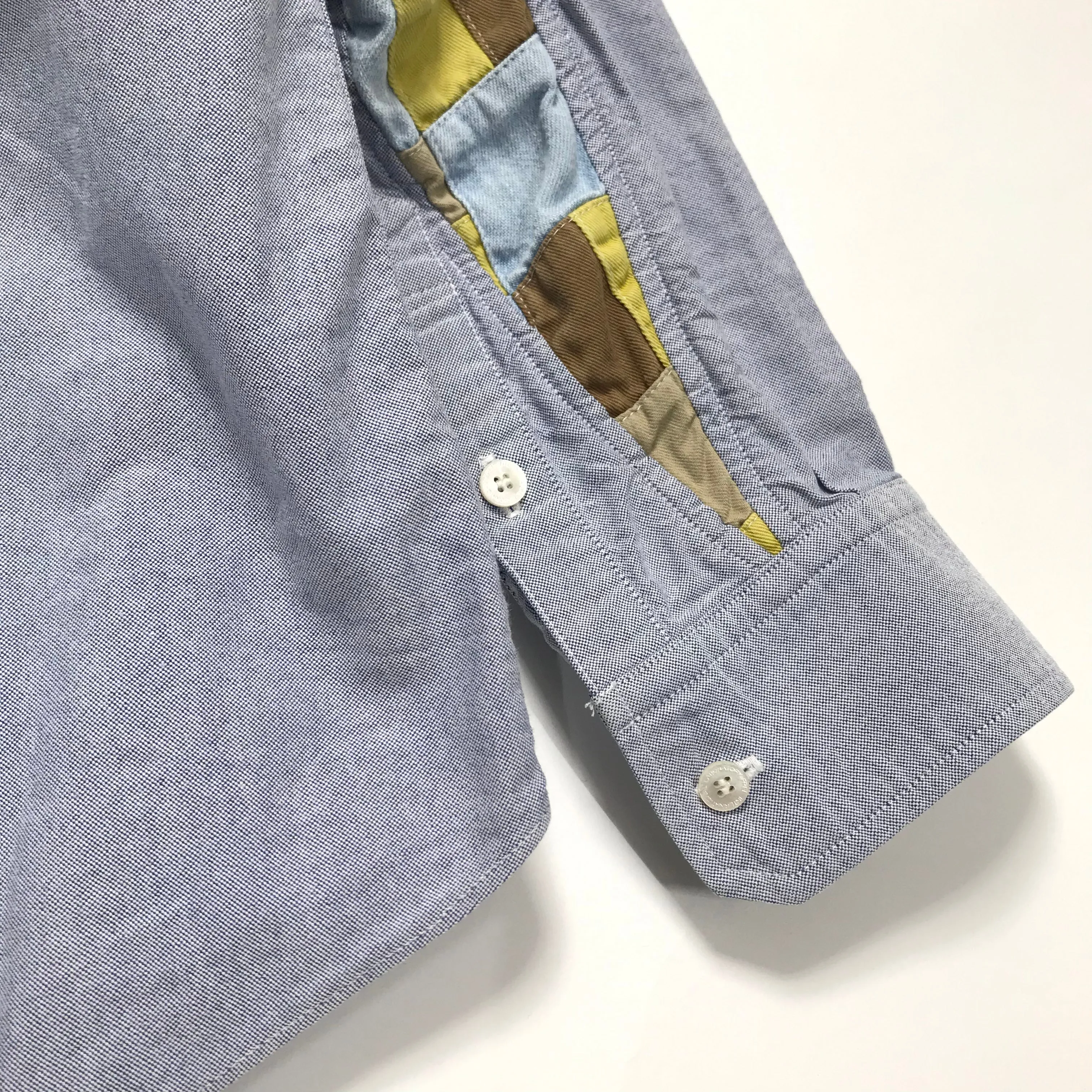 [M] Visvim Albacore Patchwork Giza Oxford L/S Shirt Blue