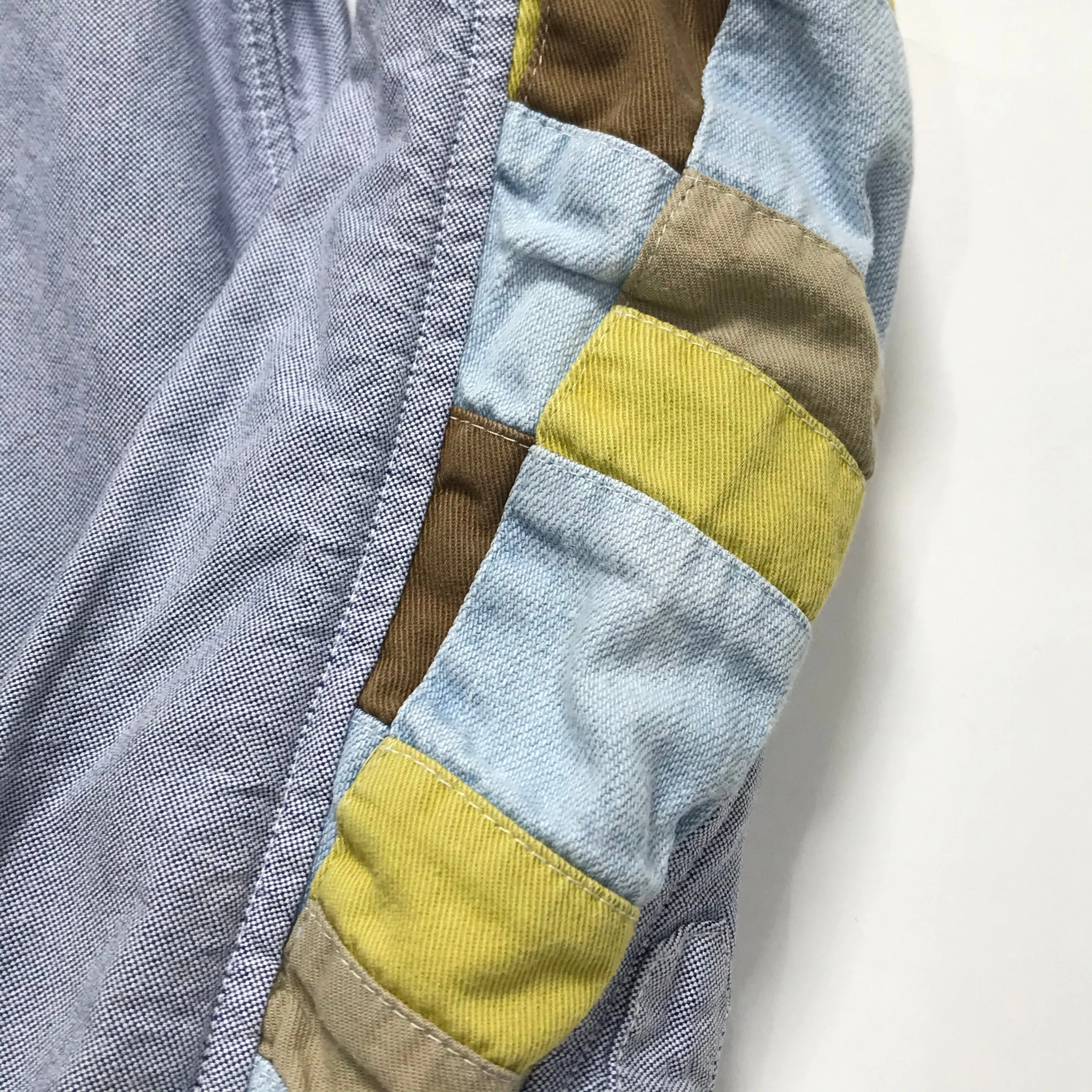 [M] Visvim Albacore Patchwork Giza Oxford L/S Shirt Blue