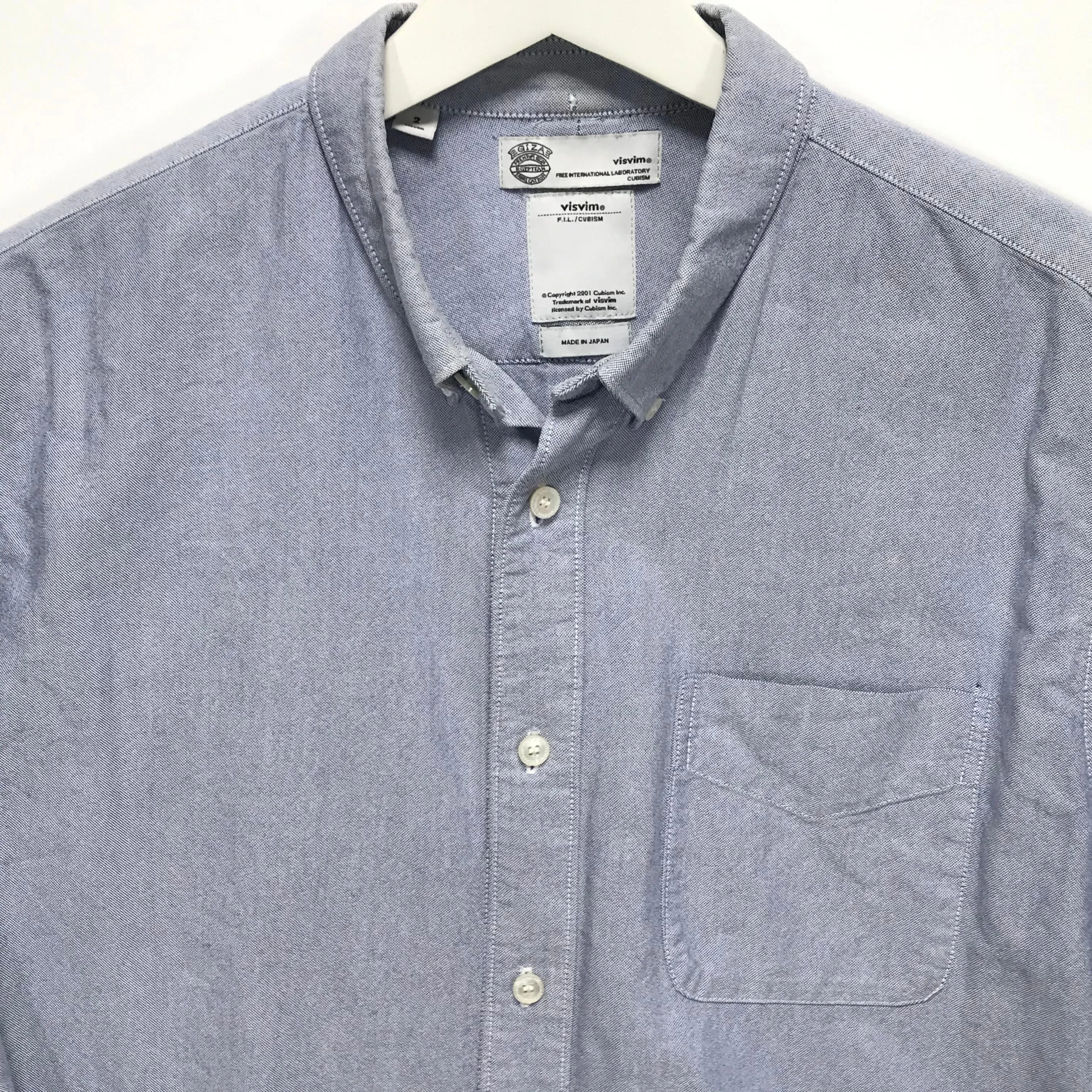 [M] Visvim Albacore Patchwork Giza Oxford L/S Shirt Blue