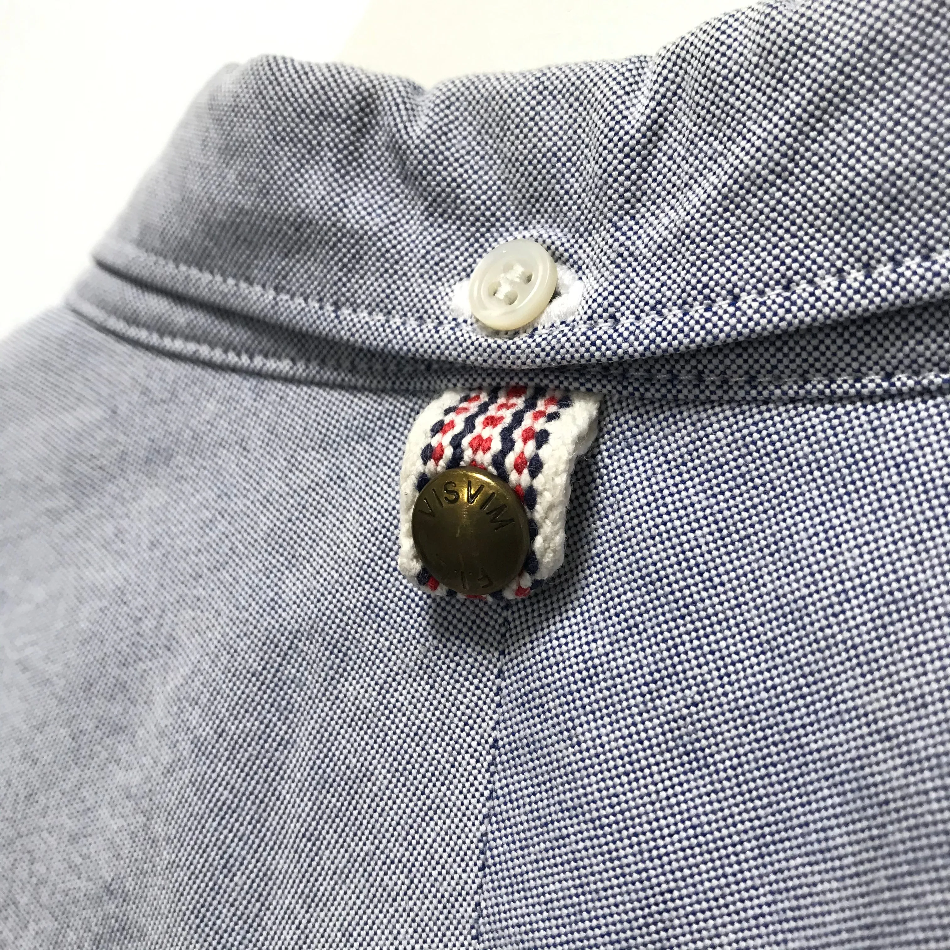 [M] Visvim Albacore Patchwork Giza Oxford L/S Shirt Blue