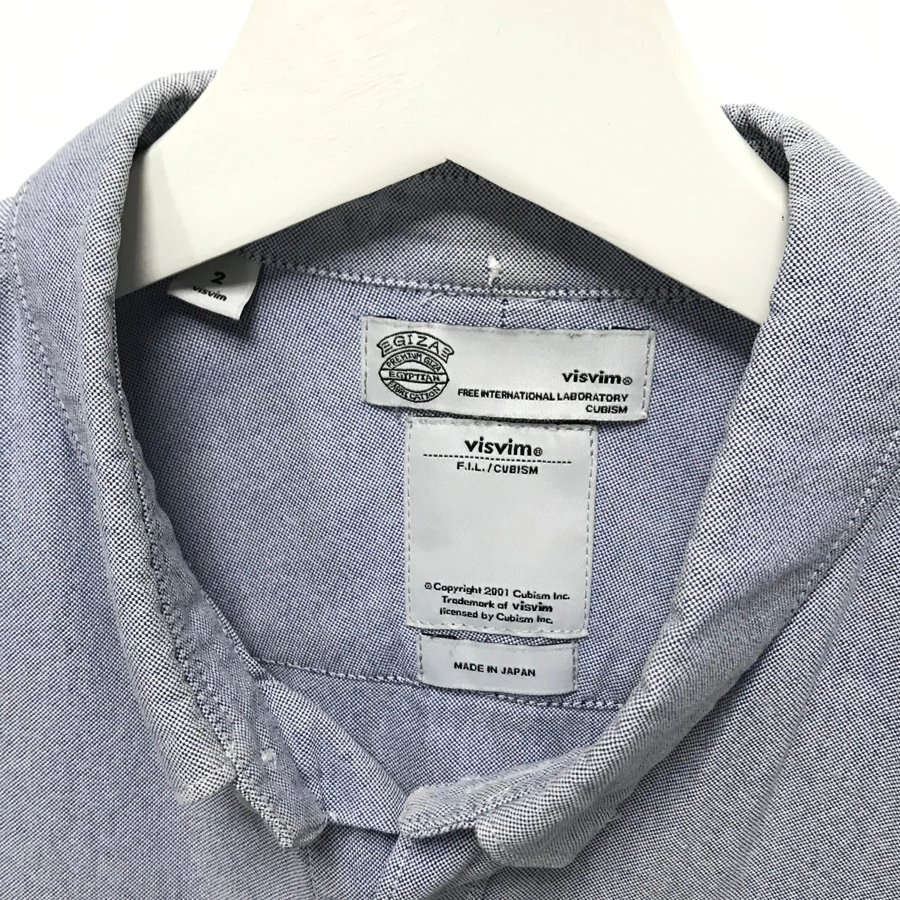 [M] Visvim Albacore Patchwork Giza Oxford L/S Shirt Blue
