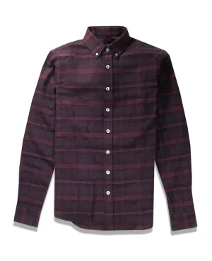 Maroon Plaid Blanket Flannel Shirt