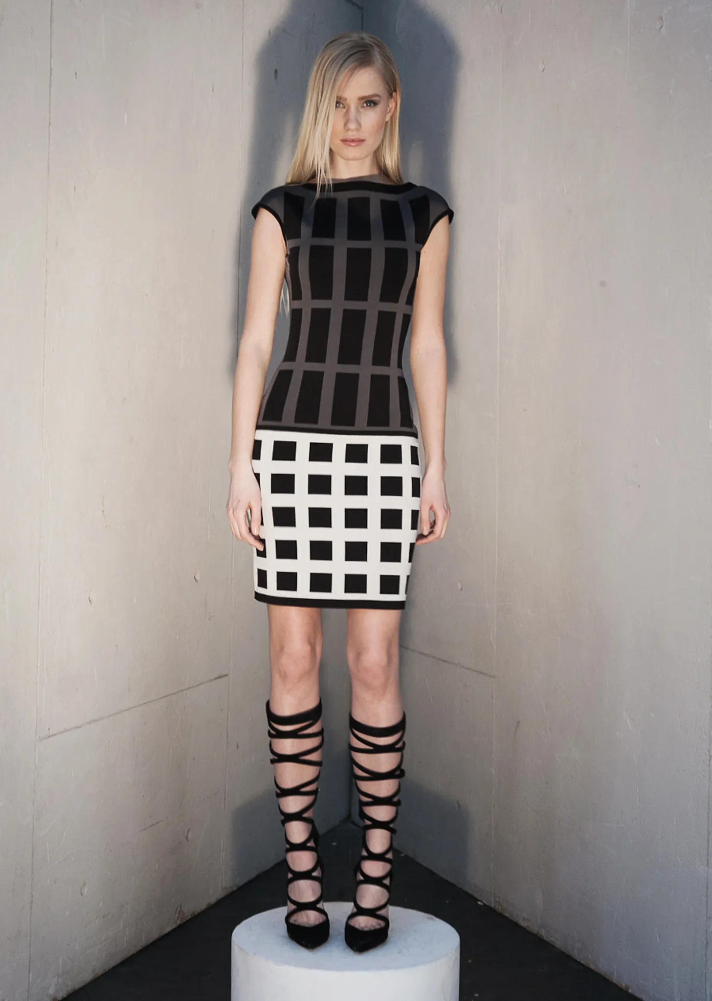 Maxine - Geometric Jacquard Dress