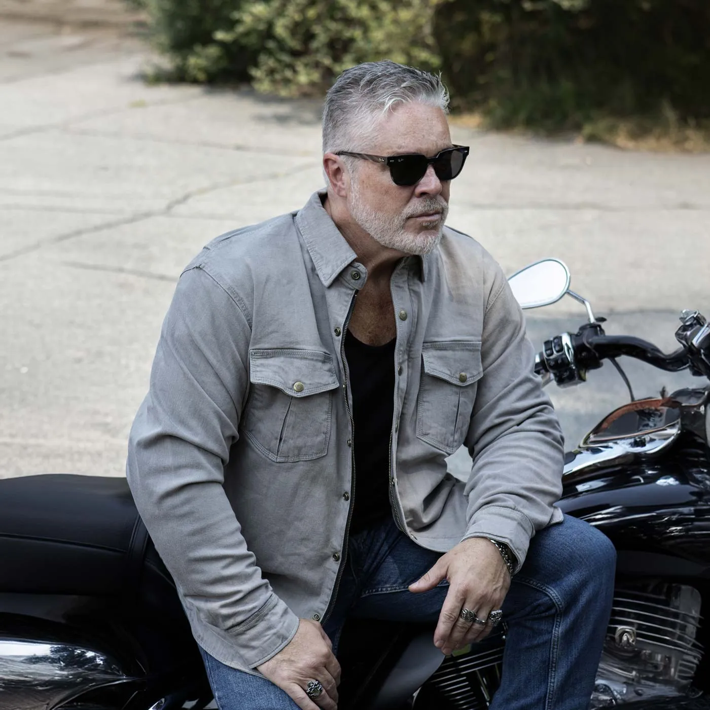 Milwaukee Leather MPM1621 Men's Grey Long Sleeve Flannel Biker Shirt w/ CE Armor - Reinforced w/ Aramid Fibers