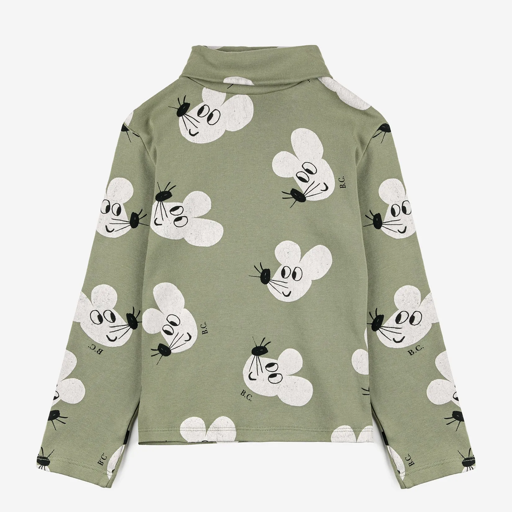 Mouse All Over Turtleneck T-Shirt by Bobo Choses