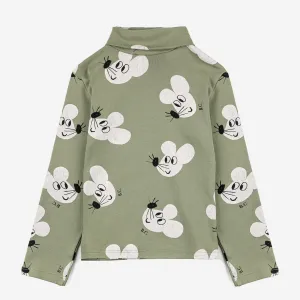 Mouse All Over Turtleneck T-Shirt by Bobo Choses