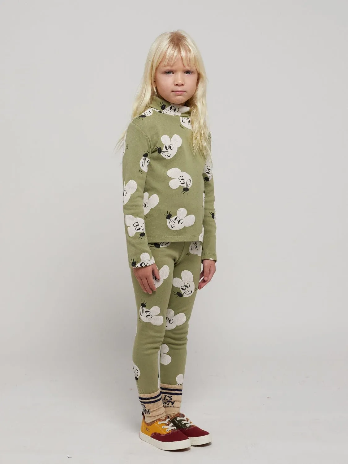 Mouse All Over Turtleneck T-Shirt by Bobo Choses