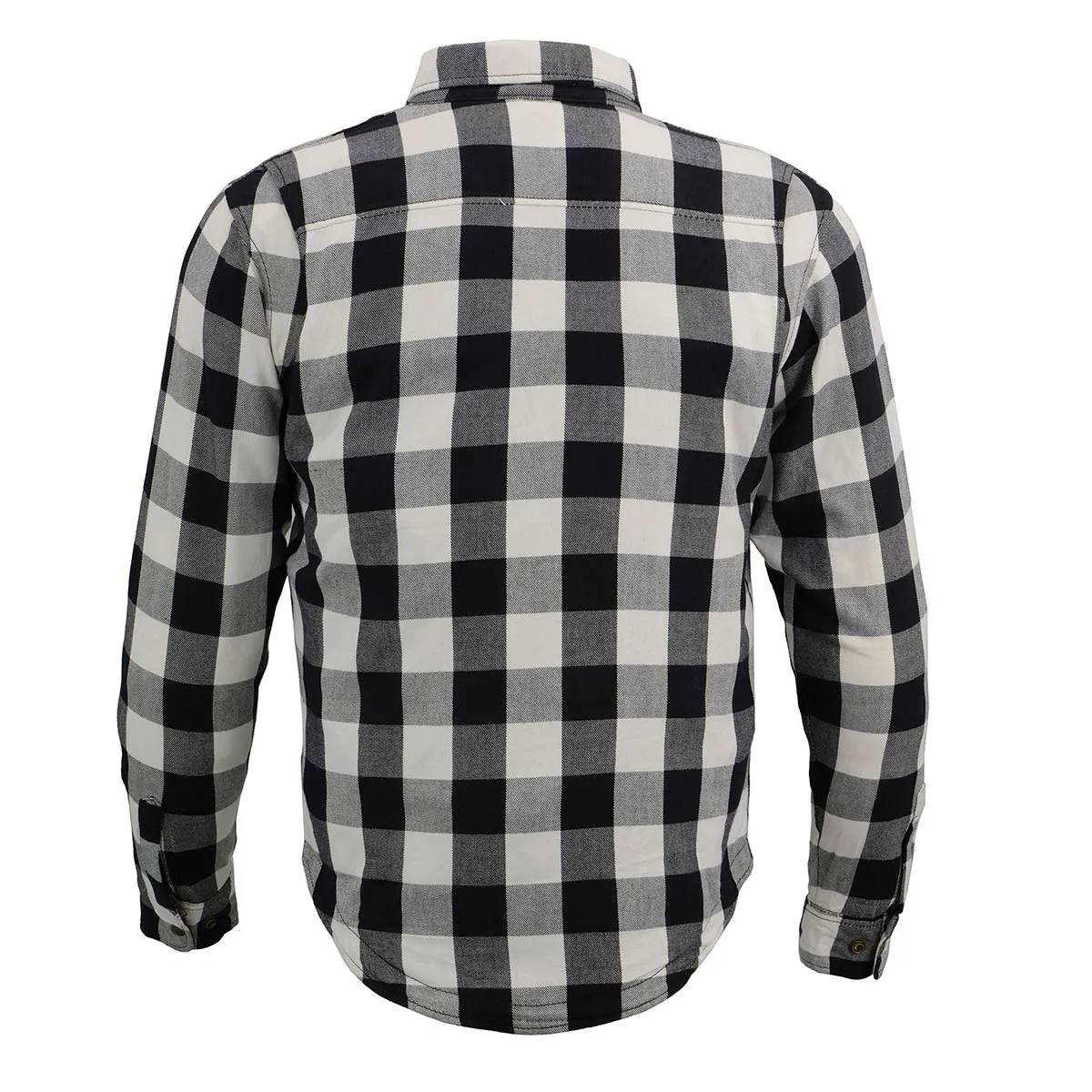 MPM1633 Men's Plaid Flannel Biker Shirt with CE Approved Armor - Reinforced w/ Aramid Fiber