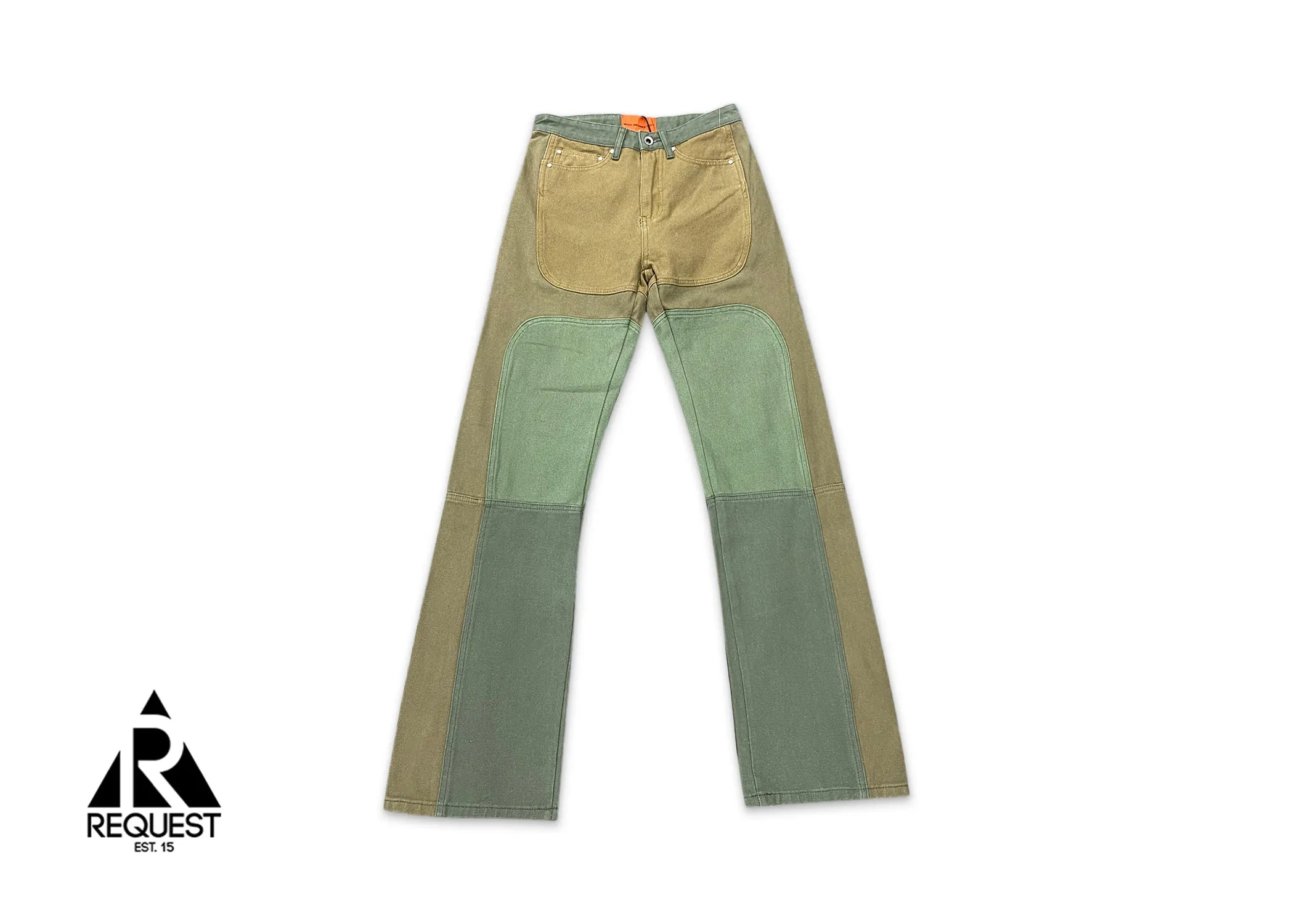 MRDR BRAVADO  Upcycled Denim Jeans "Green/Brown"