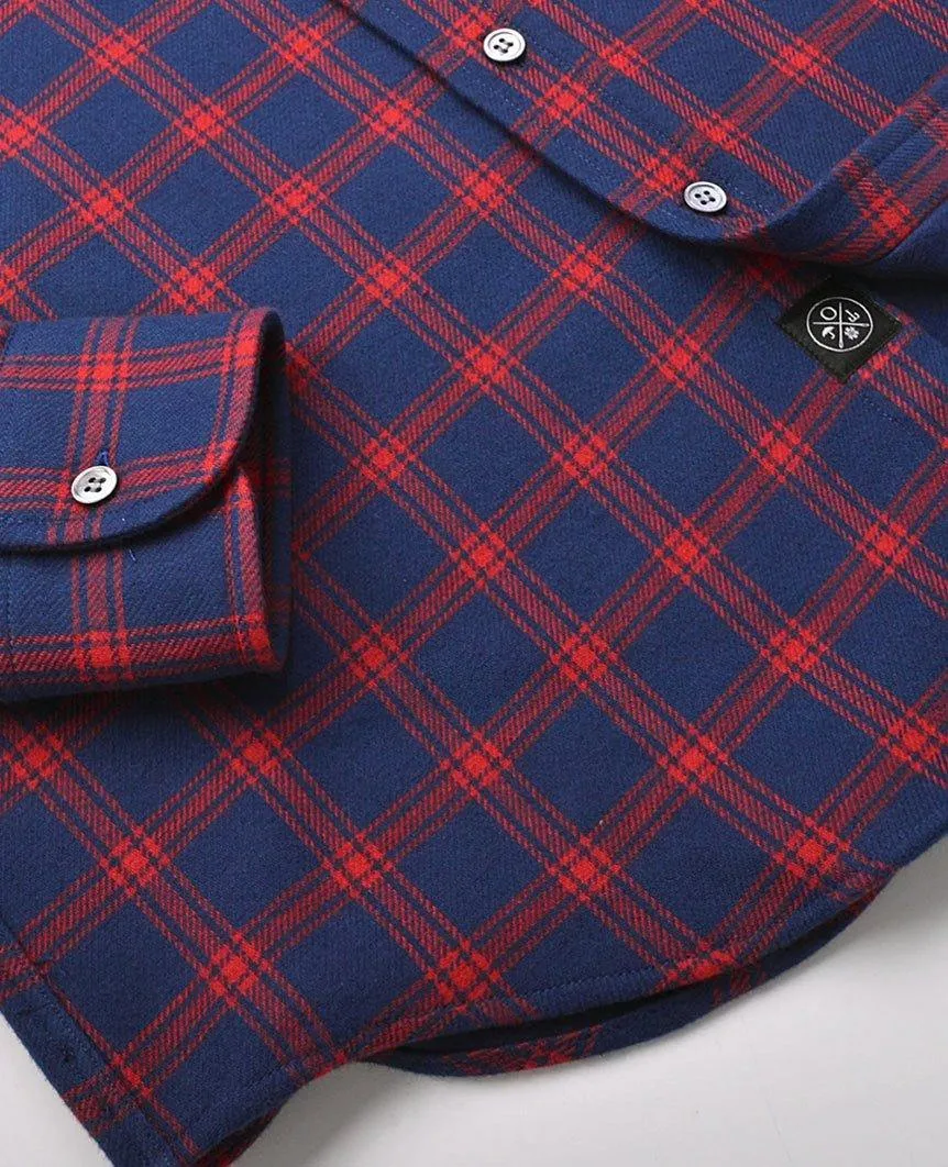 Navy Double-Sided Check Flannel
