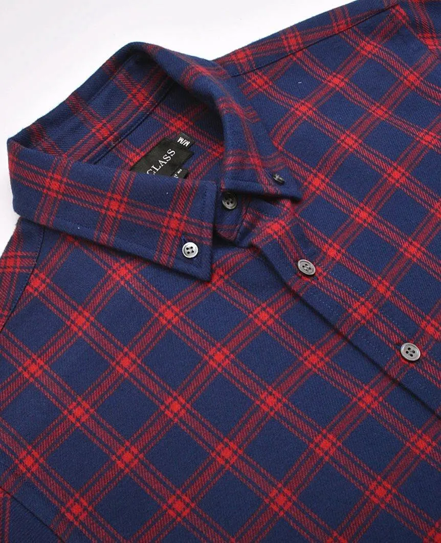 Navy Double-Sided Check Flannel