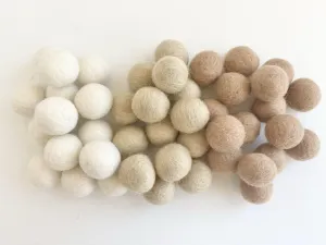 Neutral Gradient - 2.5 cm Felt Pom Pom Balls
