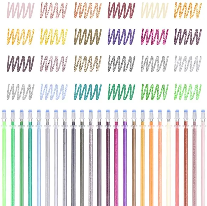New 48 Pcs Earth Tone Gel Pen Refills–2 Sets Included Each with 24 Colors .Perfect for Adult Colouring Books Craft Markers Scrapbooking Painting Writing Art Drawing