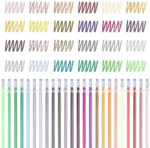 New 48 Pcs Earth Tone Gel Pen Refills–2 Sets Included Each with 24 Colors .Perfect for Adult Colouring Books Craft Markers Scrapbooking Painting Writing Art Drawing