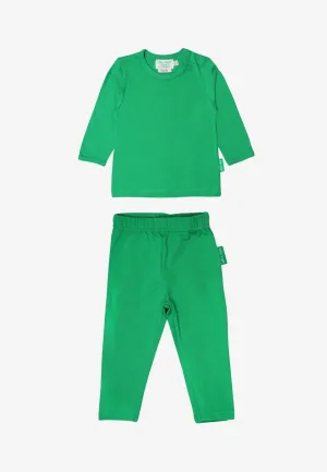 Organic Green Basic Long-Sleeved T-Shirt & Leggings Bundle
