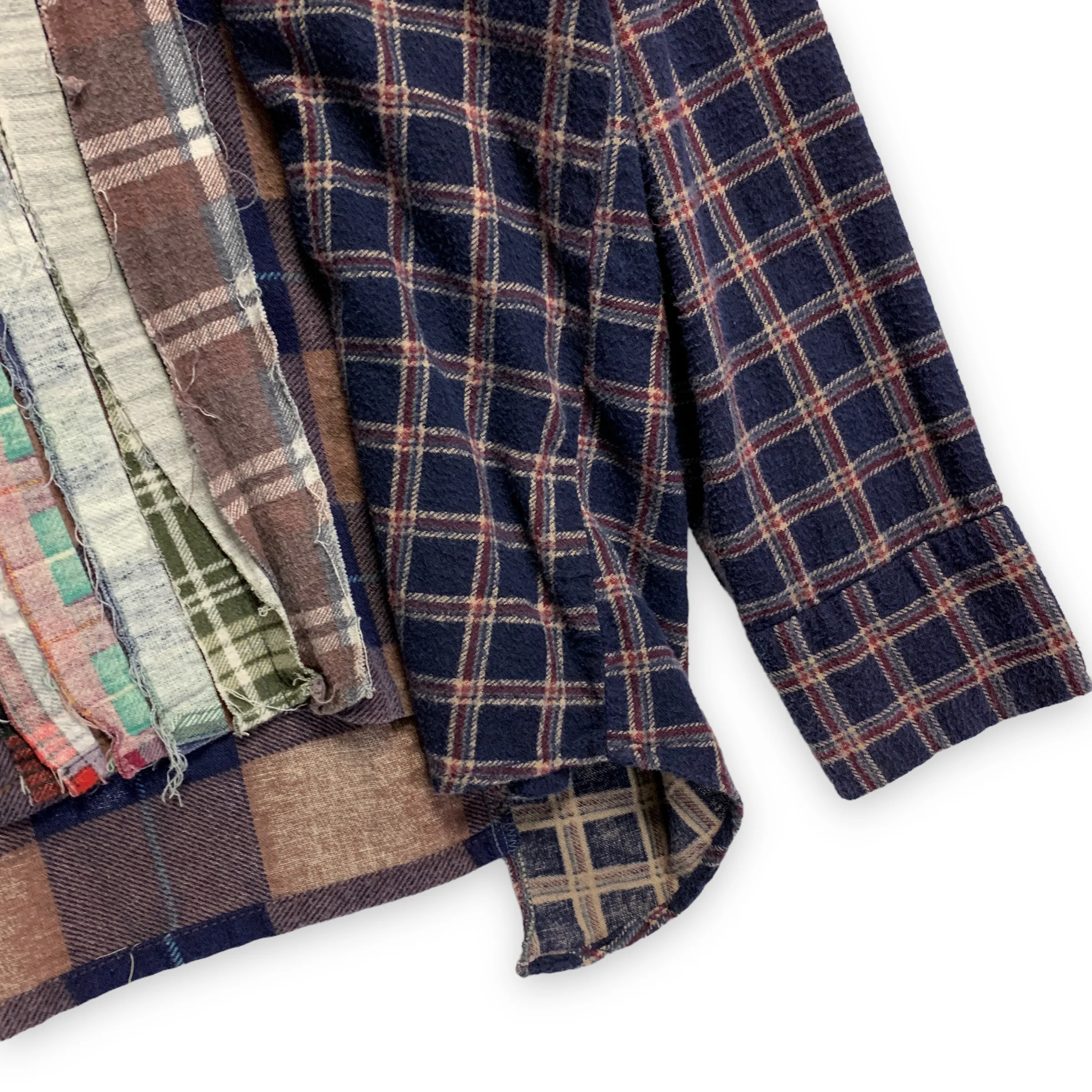 [OS] Needles Rebuild Ribbon Cut Oversized Flannel Shirt