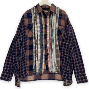 [OS] Needles Rebuild Ribbon Cut Oversized Flannel Shirt