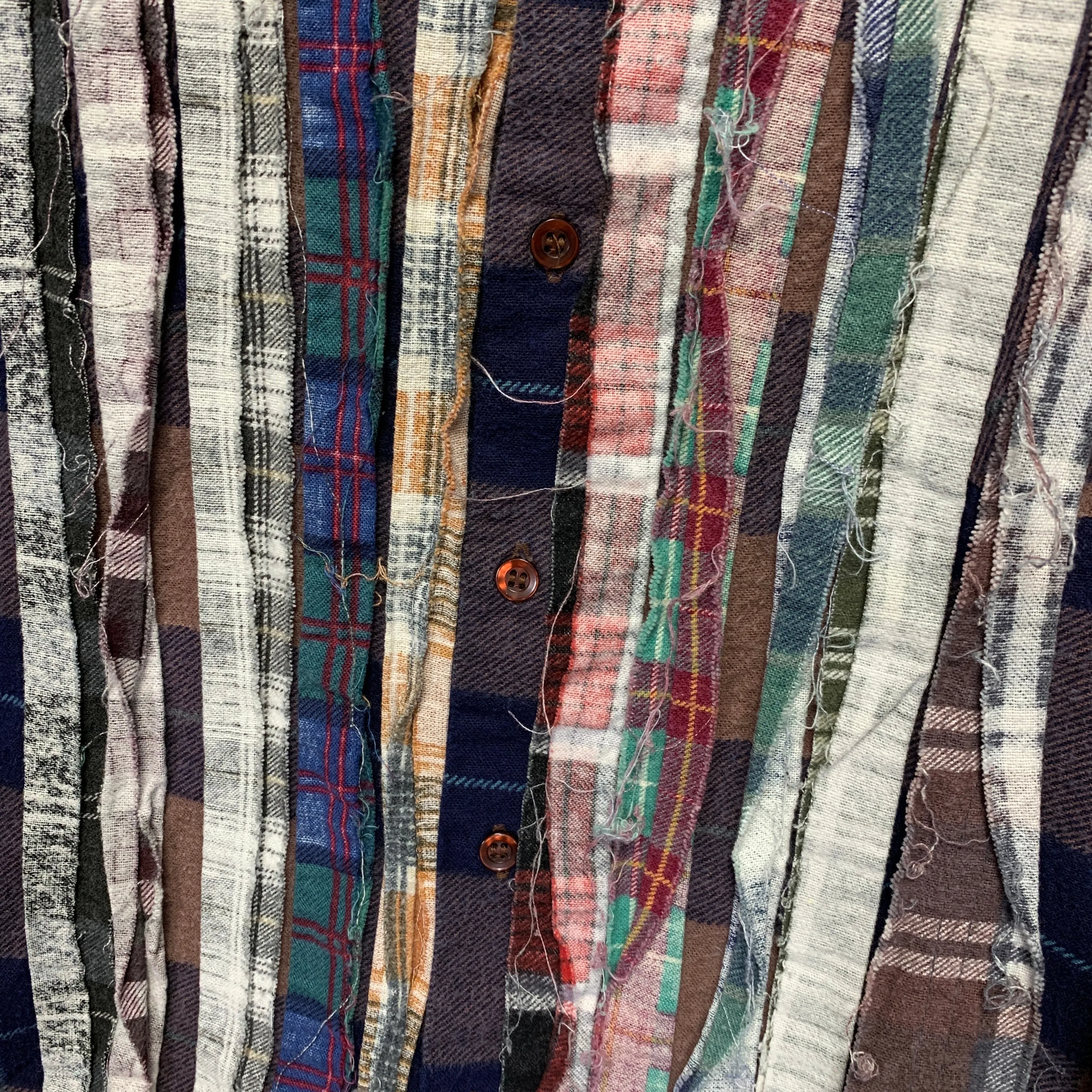[OS] Needles Rebuild Ribbon Cut Oversized Flannel Shirt