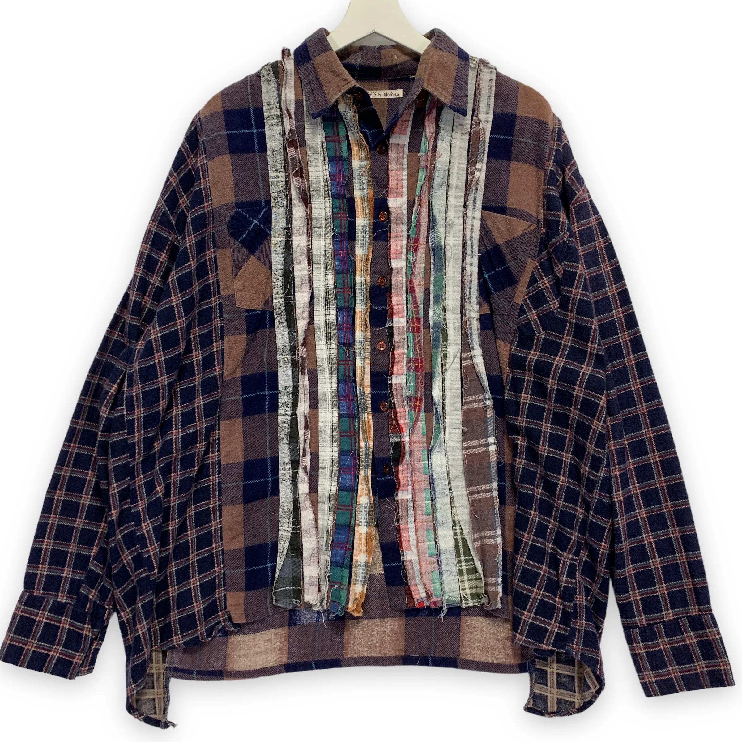 [OS] Needles Rebuild Ribbon Cut Oversized Flannel Shirt
