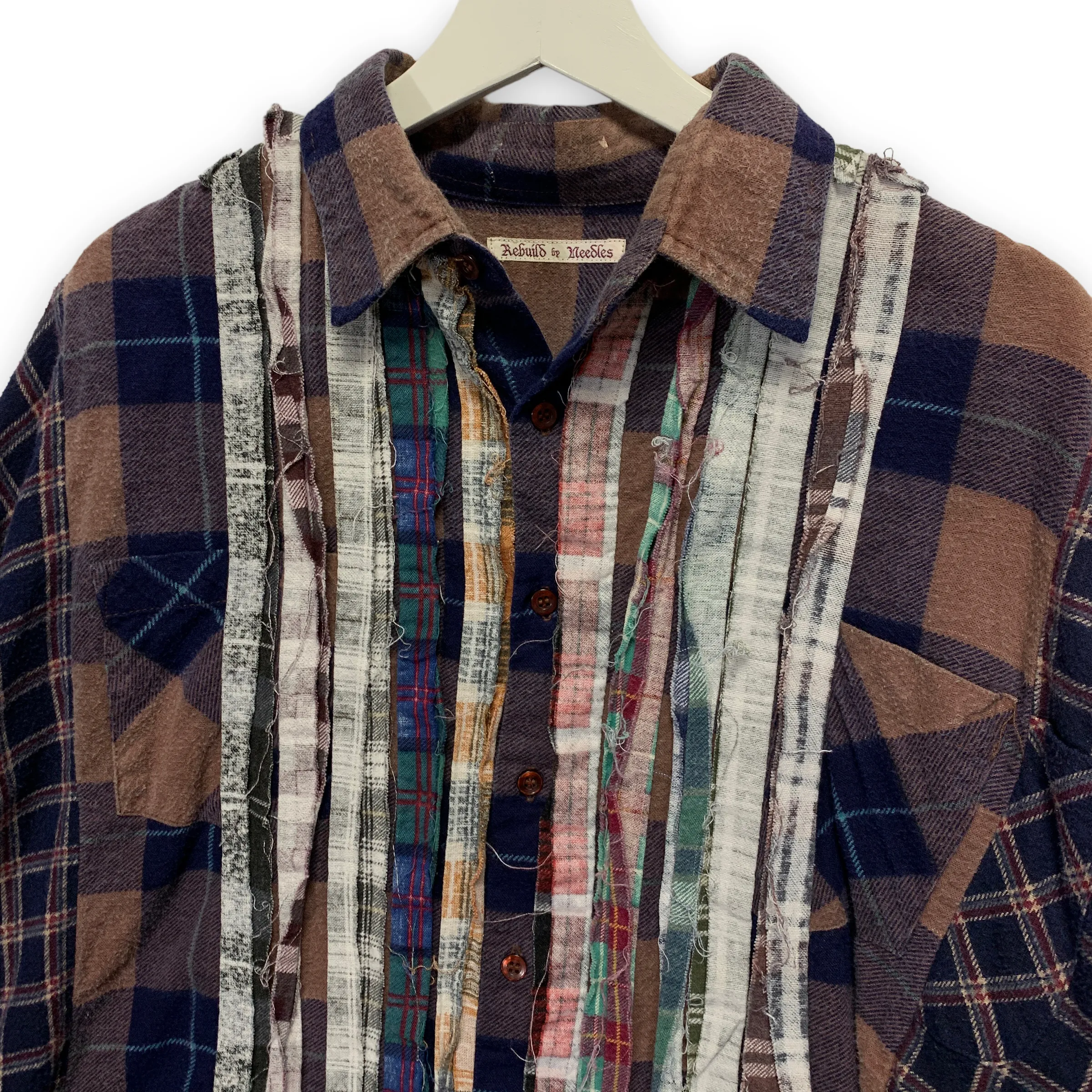 [OS] Needles Rebuild Ribbon Cut Oversized Flannel Shirt