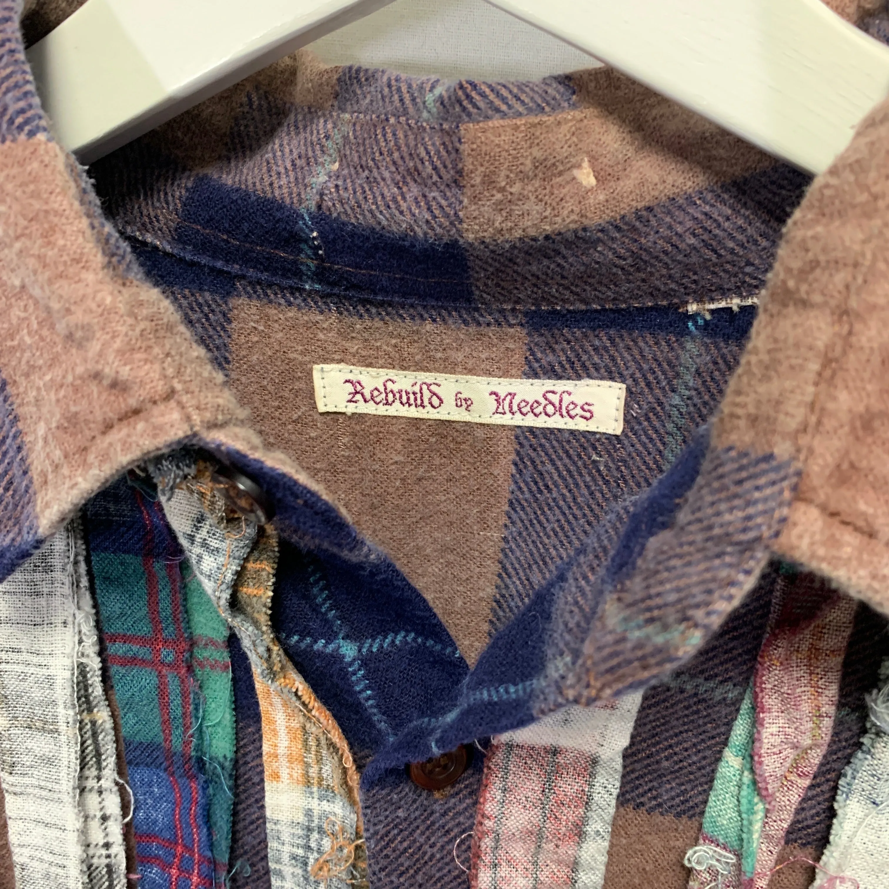 [OS] Needles Rebuild Ribbon Cut Oversized Flannel Shirt