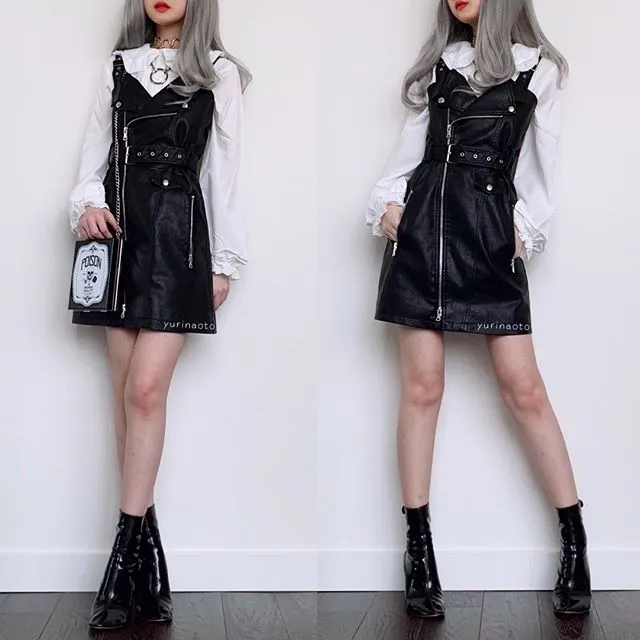 Punk strap dress KF90128