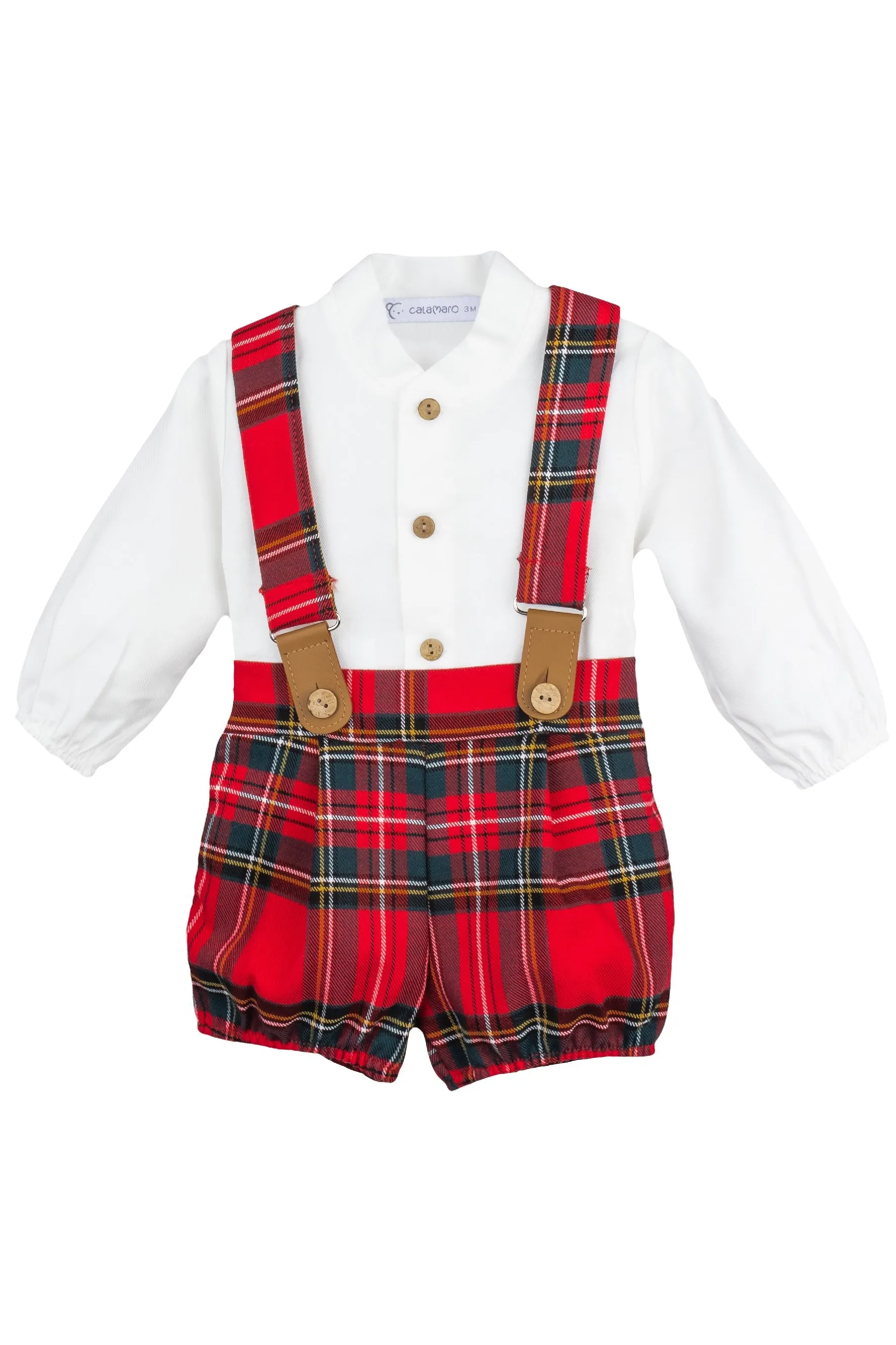 "Grayson" Red Tartan Shirt & Jam Pants with Braces